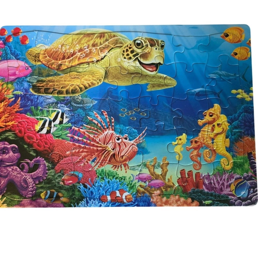 Undersea Turtle Cobble Hill 35 piece tray puzzle Ages 3+ ocean aquarium‎
